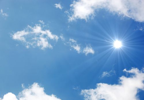 Ultraviolet rays beaming down from the sun